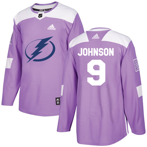 Adidas Lightning #9 Tyler Johnson Purple Authentic Fights Cancer Stitched NHL Jersey - Click Image to Close